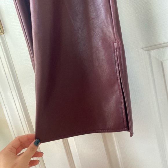 I.AM.GIA BNWT Romy Brown Burgundy Plum Leather Pant M 6 8 - Picture 6 of 8